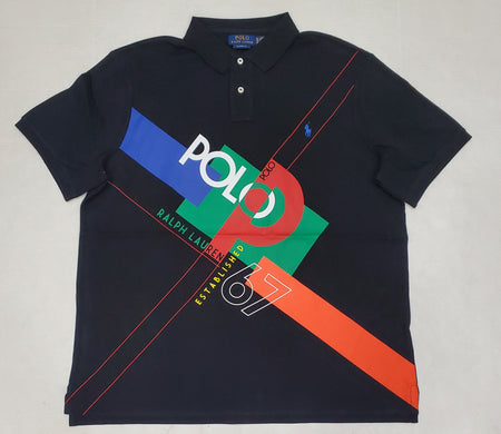 Kids Polo Ralph Lauren Orange with Navy Big Pony Polo Shirt (8-20)