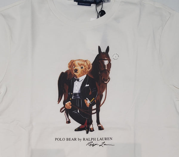 Nwt Polo Ralph Lauren White Lunar Teddy Bear Custom Slim Fit Tee - Unique Style