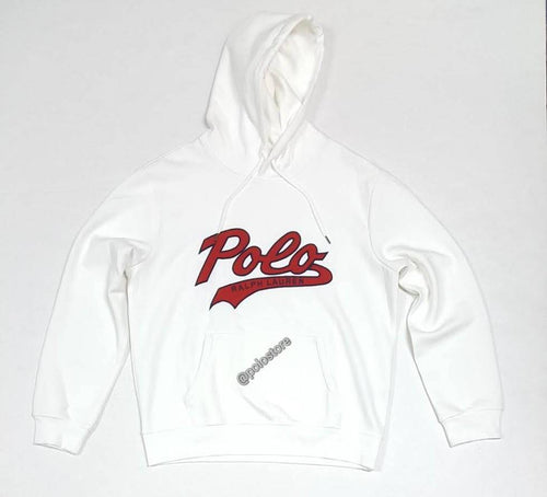 Nwt Polo Big & Tall White Polo Script Logo Double Knit Hoodie - Unique Style