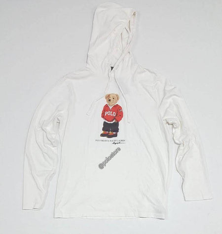 Nwt Polo Ralph Lauren White/Navy Small Pony Performance Hoodie