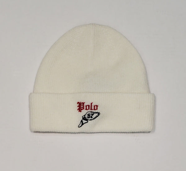 NWT Polo Ralph Lauren Cream Polo 67 Wing Foot Skully - Unique Style