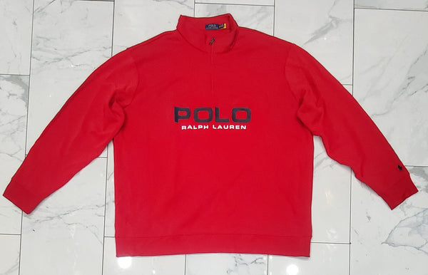 Nwt Polo Big & Tall Red Polo Spellout Half Zip Sweatshirt - Unique Style