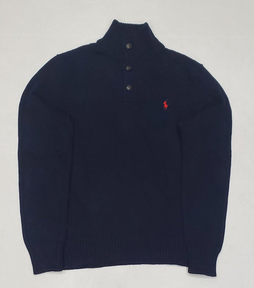 Nwt Polo Ralph Lauren Navy Blue Small Pony Mock Neck Sweater - Unique Style