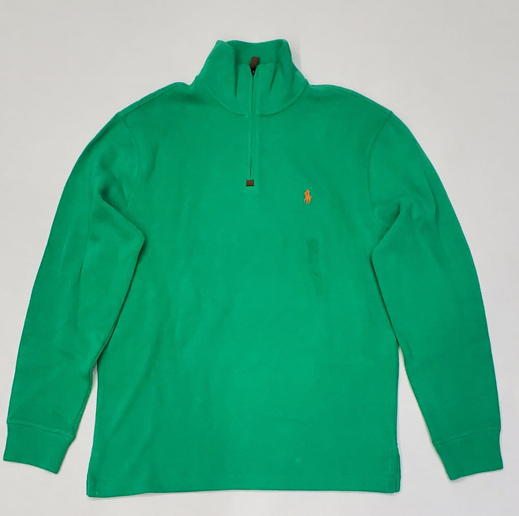 Nwt Polo Ralph Lauren Cabo Green w/Orange Horse Half-Zip Sweater