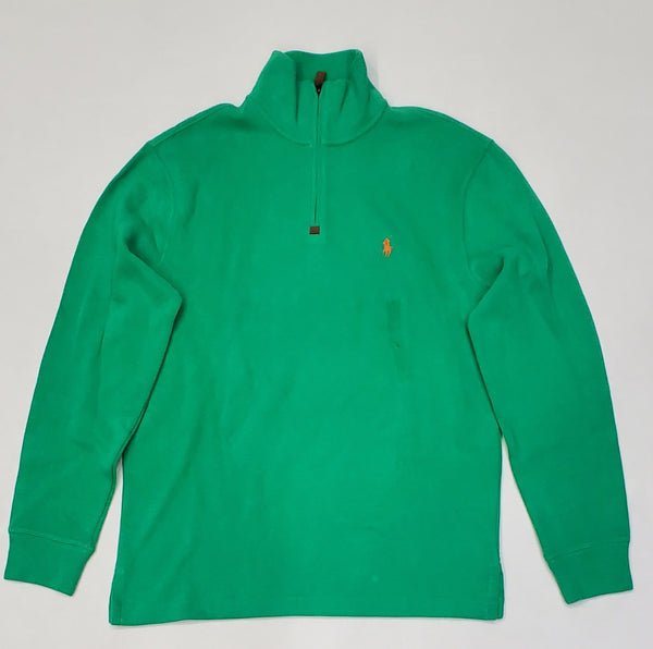 Nwt Polo Ralph Lauren Cabo Green w/Orange Horse Half-Zip Sweater - Unique Style