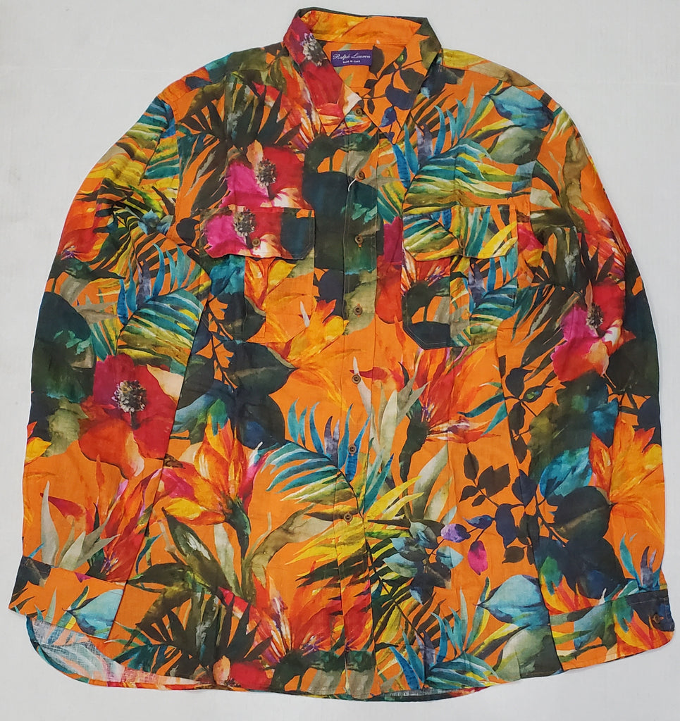 Nwt Ralph Lauren Purple Label Floral L/S Button Up