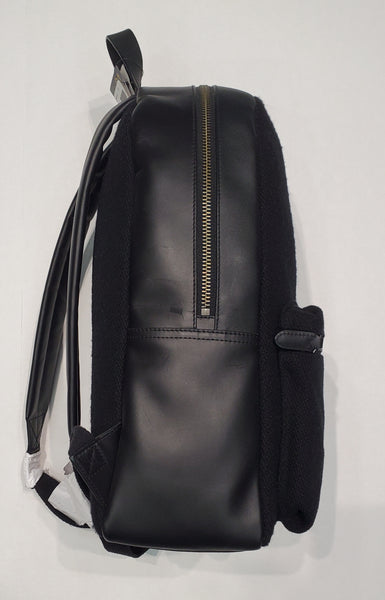 Nwt Polo Ralph Lauren Black Patches Leather/Wool Backpack