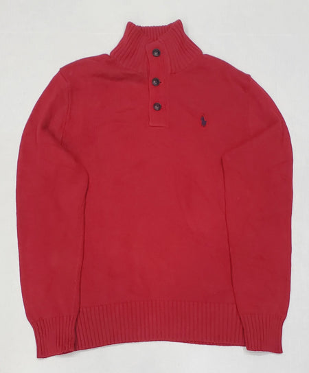 Nwt Polo Ralph Lauren Grey w/Green Horse V-Neck Cotton Sweater