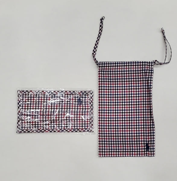 Polo Ralph Lauren Plaid Mask w/Carrying Bag - Unique Style