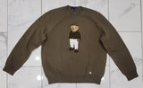 Ralph Lauren Purple Label Olive Bear Patch Knitted Sweater - Unique Style