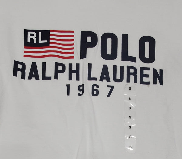 Nwt Polo Ralph Lauren White/Navy 1967 American Flag Tee - Unique Style