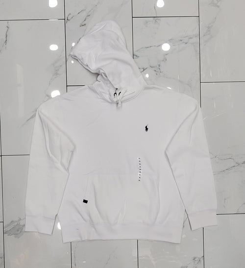 Nwt Polo Ralph Lauren White/Navy Small Pony Performance Hoodie - Unique Style
