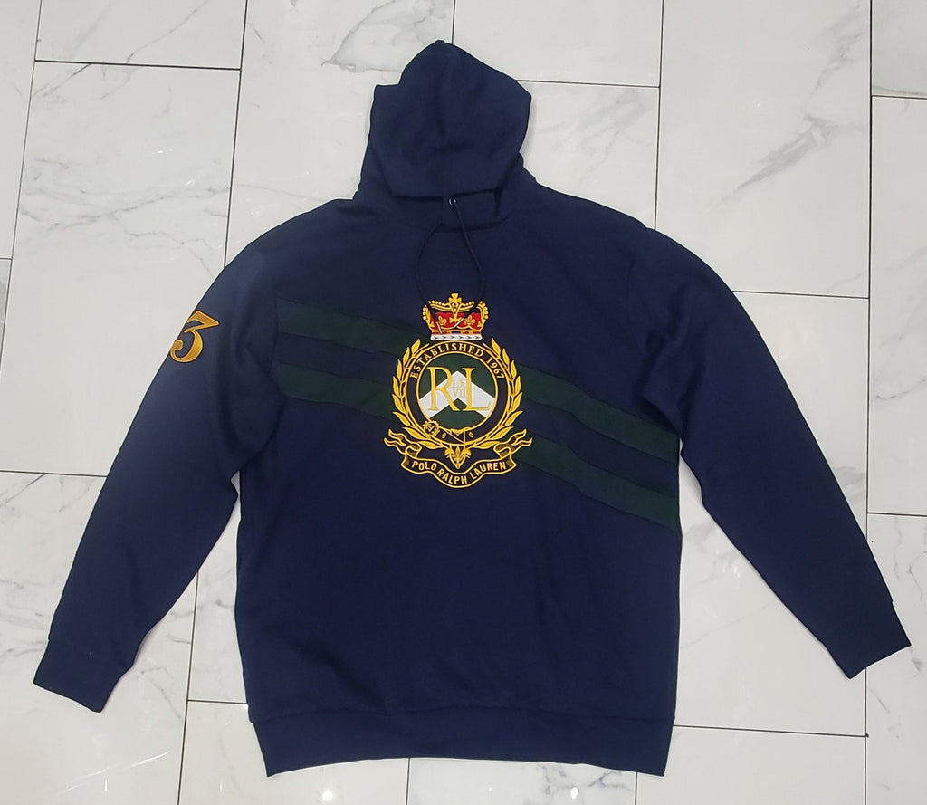 Nwt Polo Big & Tall Navy/Green Crest Hoodie