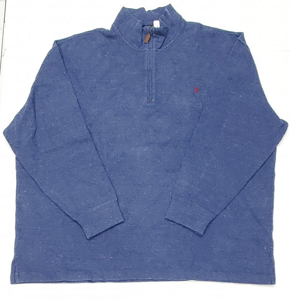 Nwt Polo Big & Tall Blue w/Burgundy Horse Half Zip Sweater u - Unique Style