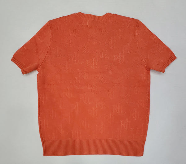 Women's Polo Ralph Lauren Orange S/S Knitted Sweater Shirt - Unique Style