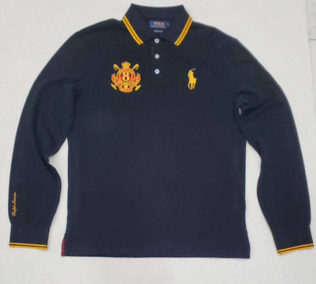 Nwt Polo Ralph Lauren Black Big Pony Custom Fit Rugby