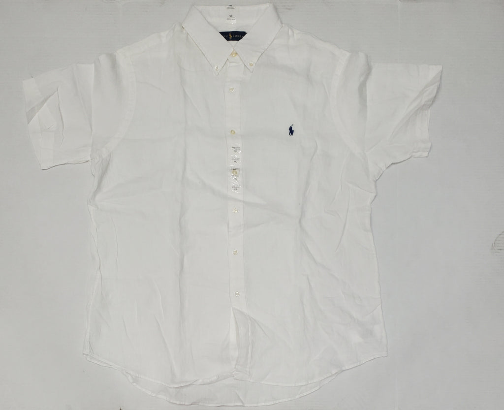 Nwt Polo Ralph Lauren White Linen Small Pony Button Up