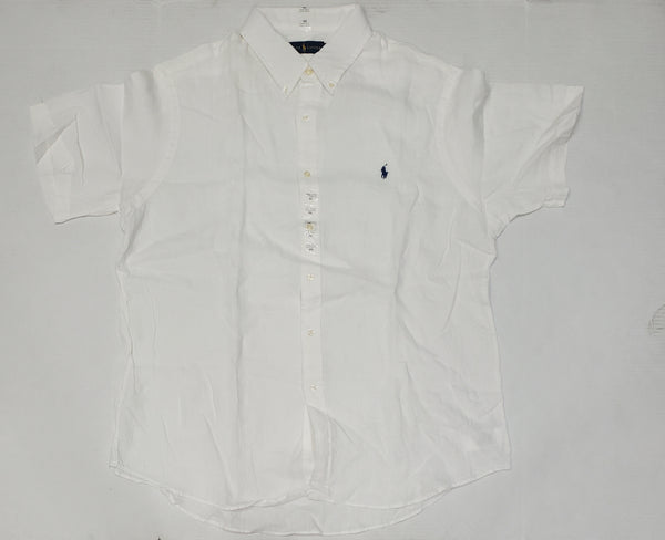 Nwt Polo Ralph Lauren White Linen Small Pony Classic Fit Button Up - Unique Style