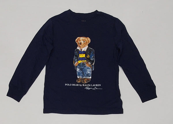 Nwt Kids Polo Ralph Lauren Blazer Bear Navy L/S Tee (2T-7T) - Unique Style