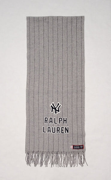 Nwt Polo Ralph Lauren Grey Yankees Pinstripe NY Scarf - Unique Style