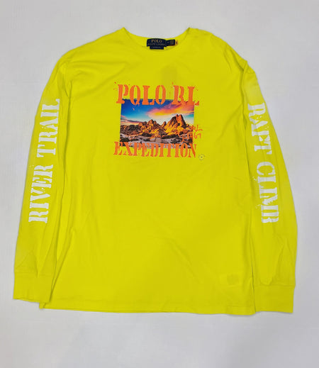 Nwt Polo Ralph Lauren Yellow Rodeo Wild West Classic Fit Long Sleeve Tee