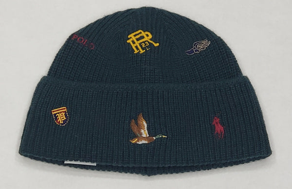 Nwt Polo Ralph Lauren Allover Green Embroidered Skully - Unique Style