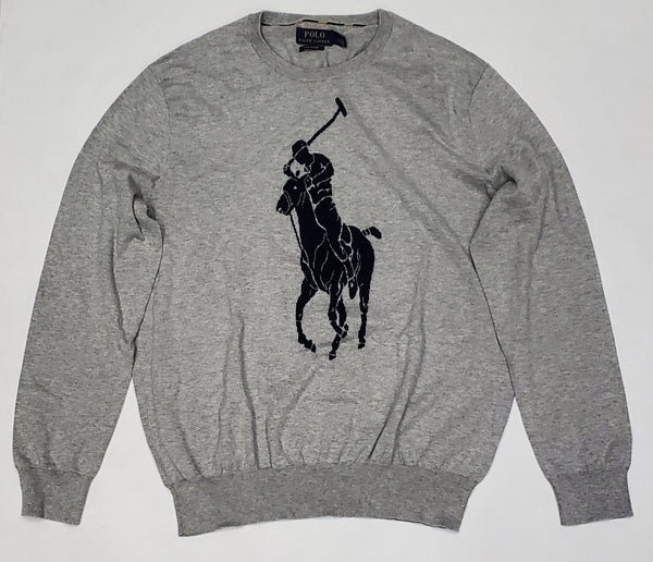 Nwt Polo Ralph Lauren Grey/Navy Big Pony Sweater - Unique Style