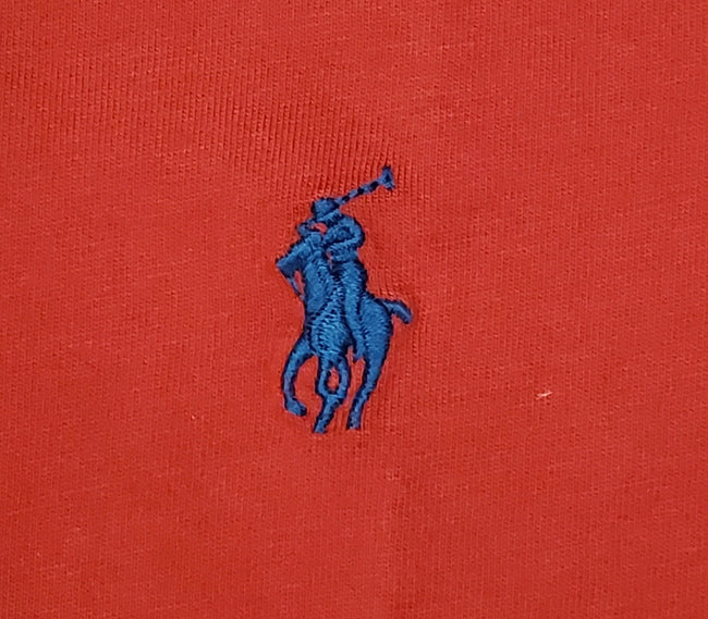 Nwt Polo Ralph Lauren "Red w/Navy" Small Pony Round Neck Tee - Unique Style