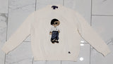 Ralph Lauren Purple Label Women's Bear Patch Knitted Cream Sweater - Unique Style