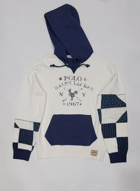 Nwt Polo Ralph Lauren White/Navy Small Pony Performance Hoodie