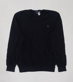 Polo Ralph Lauren Black w/Grey V-Neck Small Pony Cotton Sweater - Unique Style
