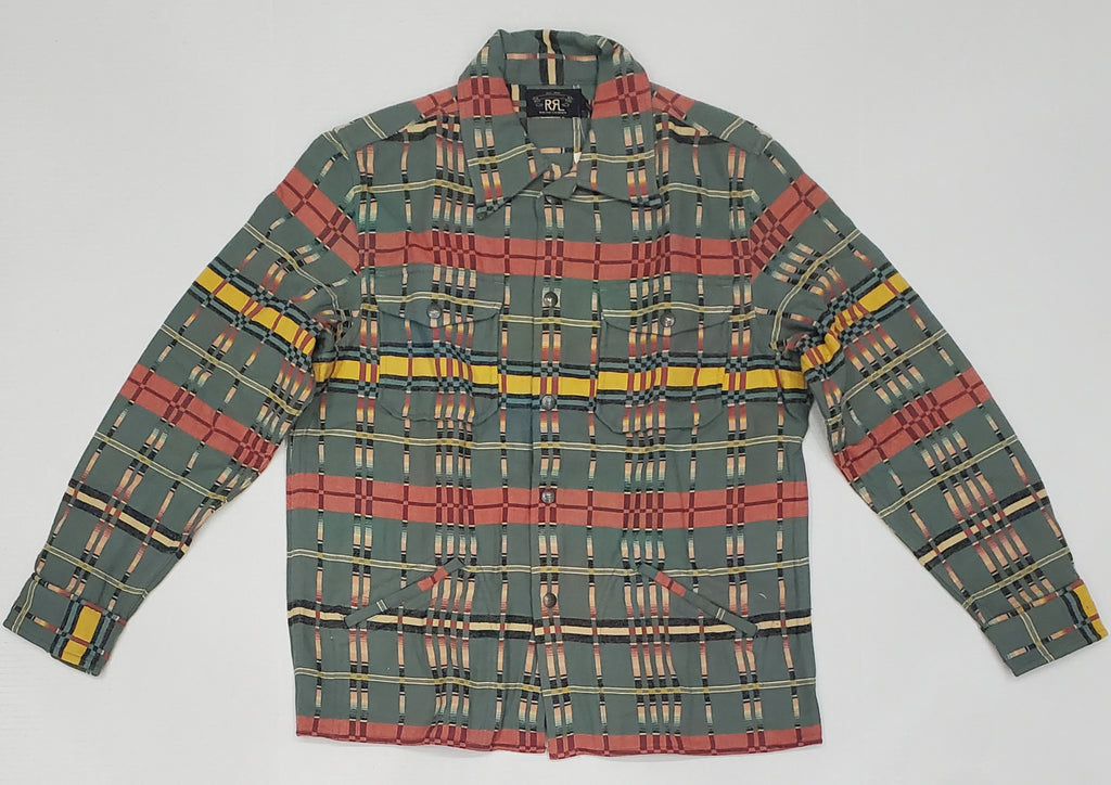 Nwt Ralph Lauren RRL Striped Patterned Snap-Button Overshirt