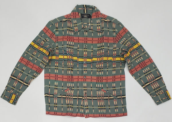 Nwt Ralph Lauren RRL Striped Patterned Snap-Button Overshirt - Unique Style