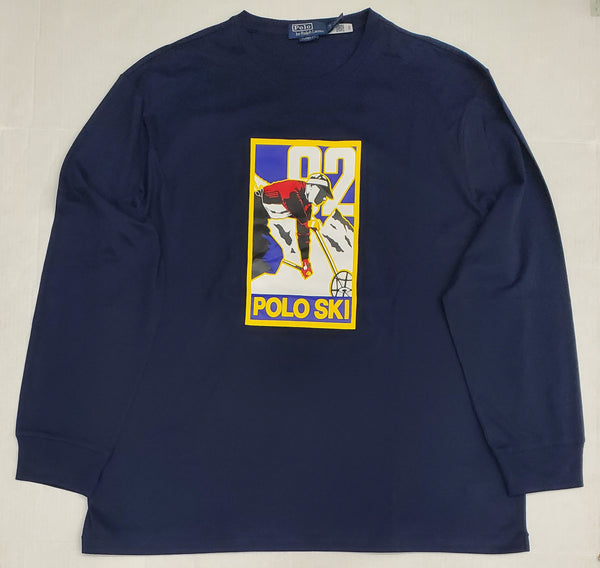 Nwt Polo Ralph Lauren Navy Skier Classic Fit Long Sleeve Tee - Unique Style
