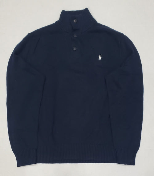 Nwt Polo Ralph Lauren Navy Small Pony Mock Neck Sweater - Unique Style