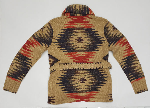 Ralph Lauren RRL Hand Knit Shawl Neck Belted Cardigan - Unique Style