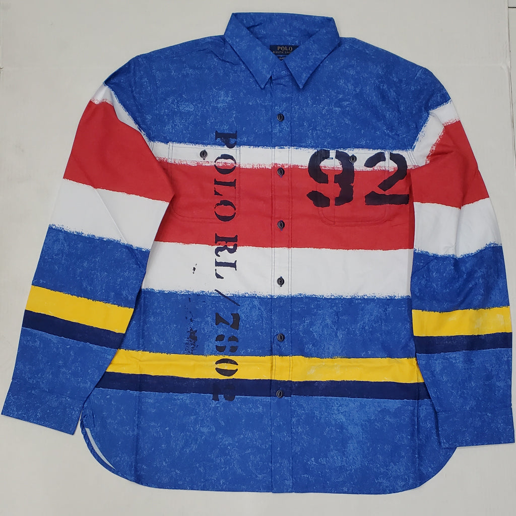 Nwt Polo Ralph Lauren Classic Fit Long Sleeve Striped Oxford Workshirt