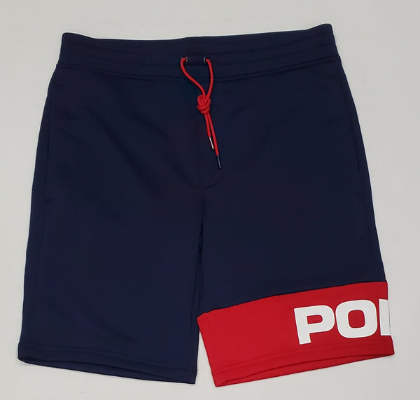 Nwt Polo Ralph Lauren Navy/Red Spellout Logo Performance Shorts - Unique Style