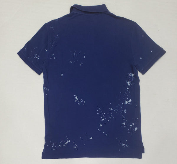 Nwt Polo Ralph Navy Blue Big Pony Splatter Paint Classic Fit Polo - Unique Style