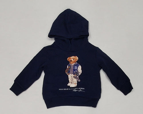 Nwt Kids Boys Polo Ralph Lauren Football Bear Navy Hoody (2T-7T) - Unique Style