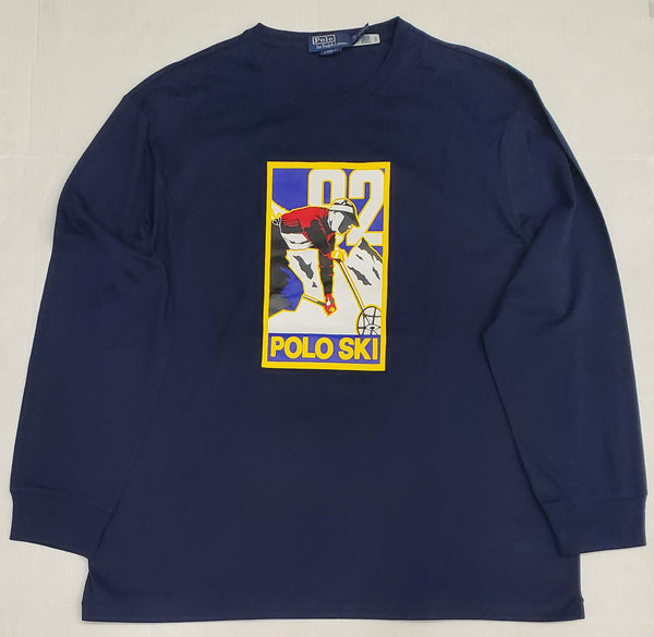 Nwt Polo Ralph Lauren Navy Skier Classic Fit Long Sleeve Tee - Unique Style