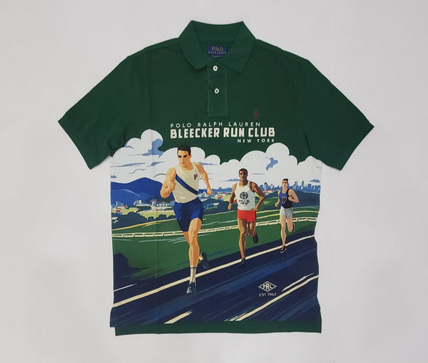 Nwt Polo Ralph Lauren Green Bleecker Run Club New York Classic Fit Polo - Unique Style