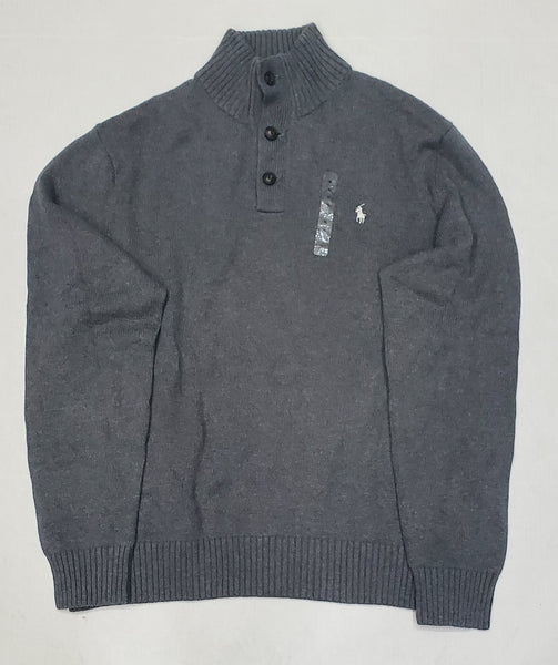 Nwt Polo Ralph Lauren Dark Grey Small Pony Mock Neck Sweater - Unique Style