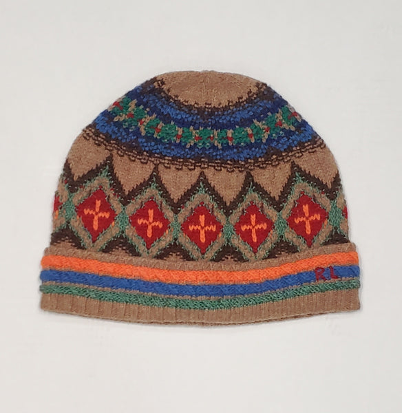 NWT Polo Ralph Lauren Natural Multi Textured Geometric Skully - Unique Style