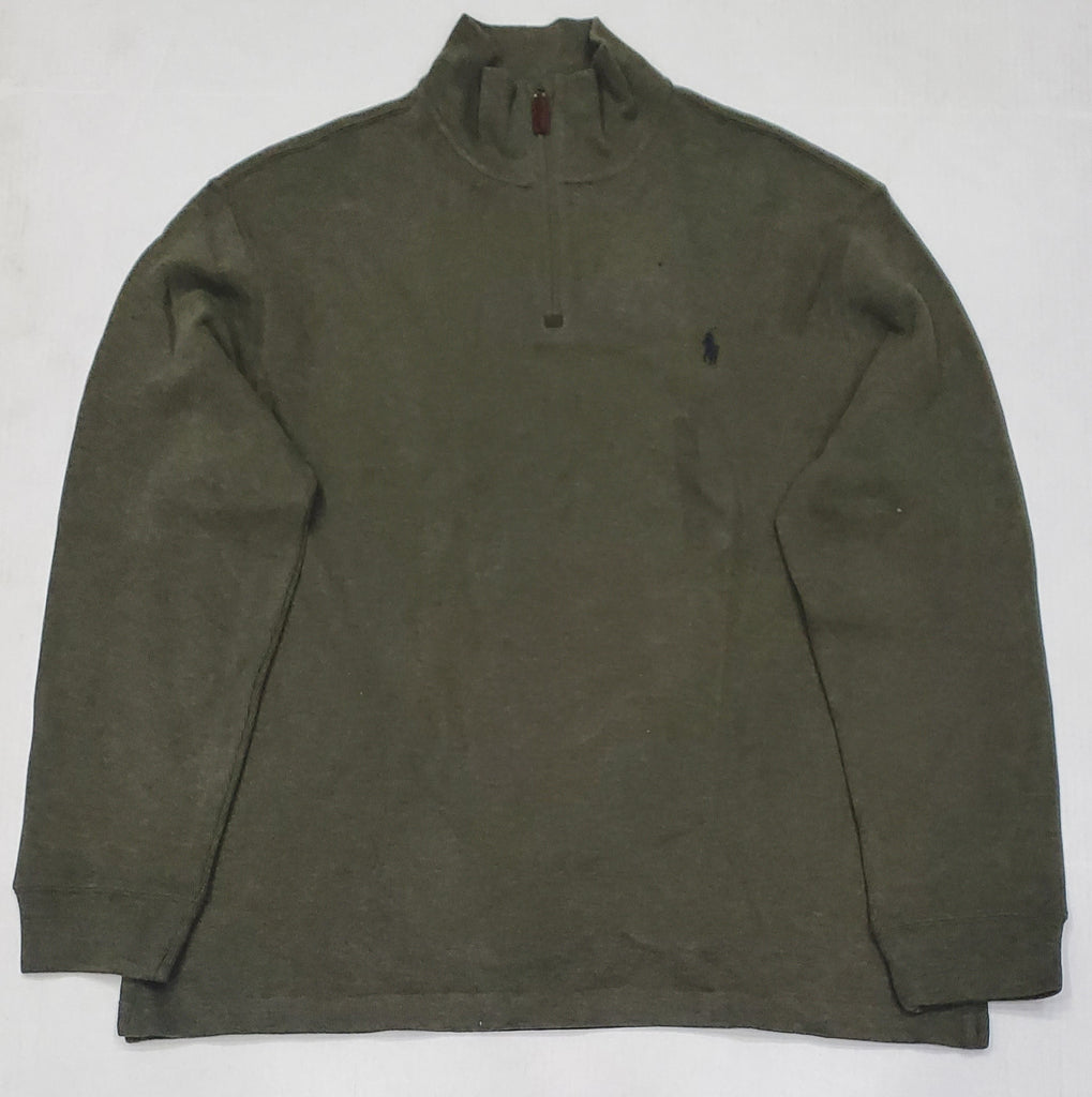 Nwt Polo Ralph Lauren Olive w/Navy Blue Horse Half-Zip Sweater