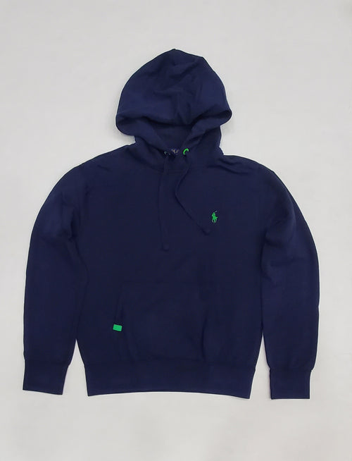 Nwt Polo Ralph Lauren Navy Blue/Green Small Pony Pullover Hoodie - Unique Style