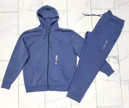 Nwt Polo Big & Tall Ralph Lauren Blue Heather Double Knit Sweatsuit - Unique Style