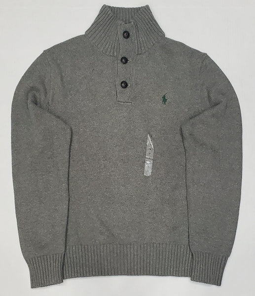 Nwt Polo Ralph Lauren Fawn Grey Small Pony Mock Neck Sweater - Unique Style