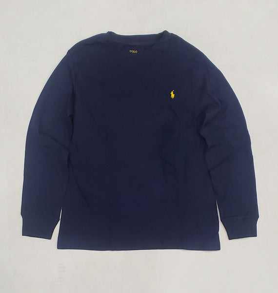 Nwt Kids Polo Ralph Lauren Navy/Yellow Small Pony L/S Tee (2T-7) - Unique Style