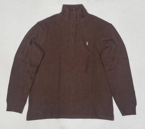 Nwt Polo Ralph Lauren Nutmeg Brown w/Brown Horse Half-Zip Sweater - Unique Style